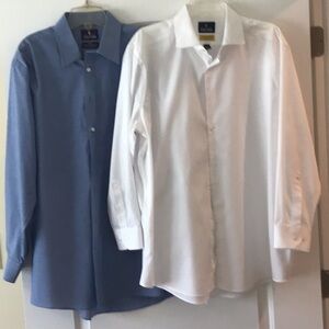 Stafford men dress or casual long sleeve shirts size 17 used great condition
